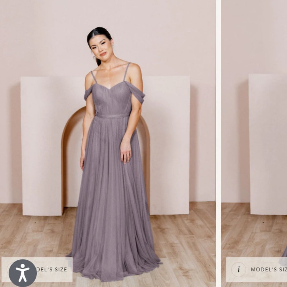 Revelry Rosalie bridesmaid dress sz 4 in Wisteria w/ tulle straps